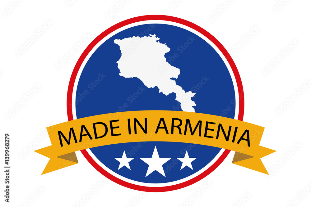 Made in Armenia round logo, vector