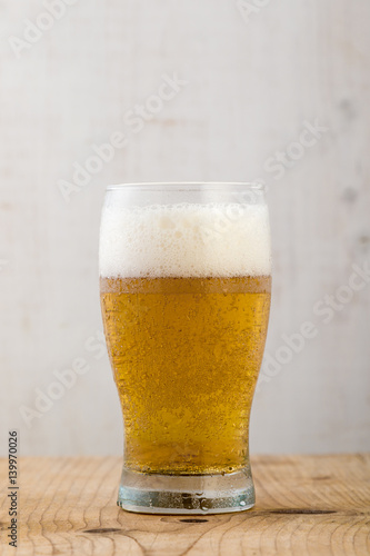beer on wooden table