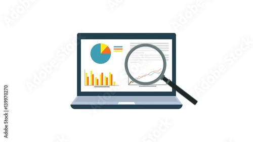 Data analysis and statistics concept animation with embedded alpha channel
