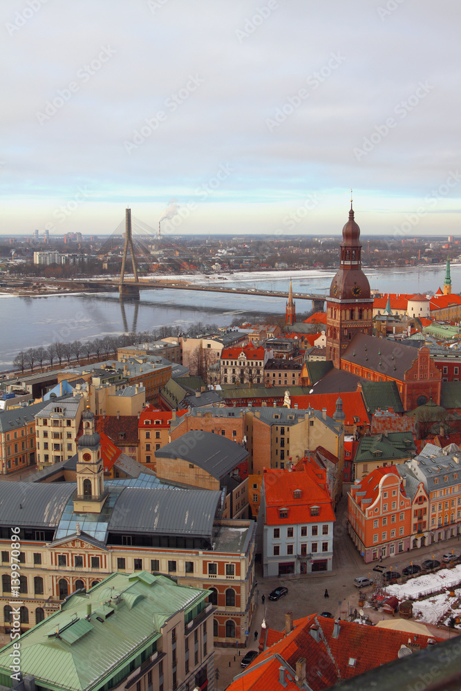 Top view on city. Riga, Latvia