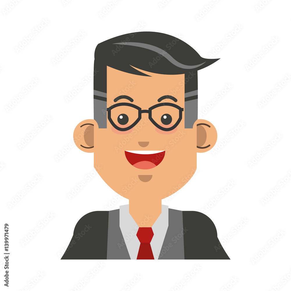 man cartoon icon over white background. colorful design. vector illustration