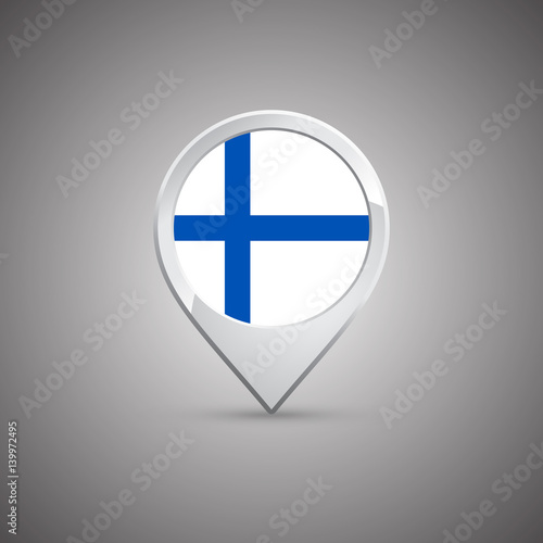 round location pin with flag of finland