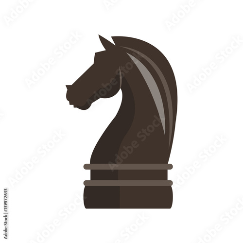 knight chess piece over white background. vector illustration