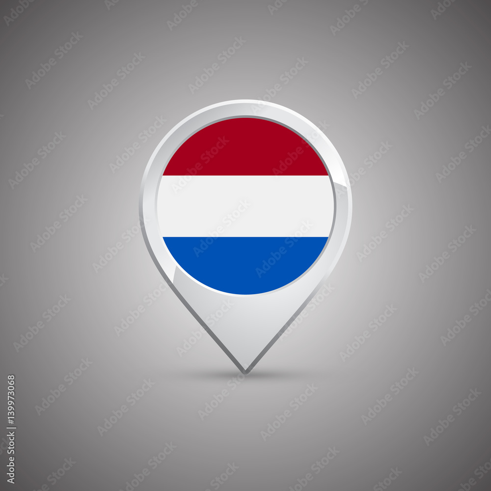 round location pin with flag of netherlands round location pin with flag of netherlands