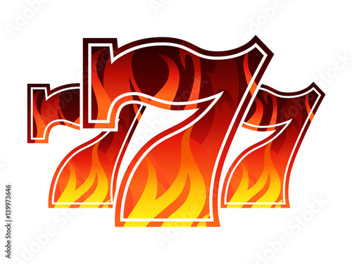 Triple Lucky Blazing Sevens vector illustration