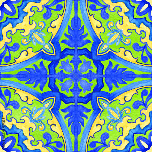 Portuguese azulejo tiles. Blue and white gorgeous seamless patterns. For scrapbooking, wallpaper, cases for smartphones, web background, print, surface texture, pillows, towels, linens bags T-shirts
