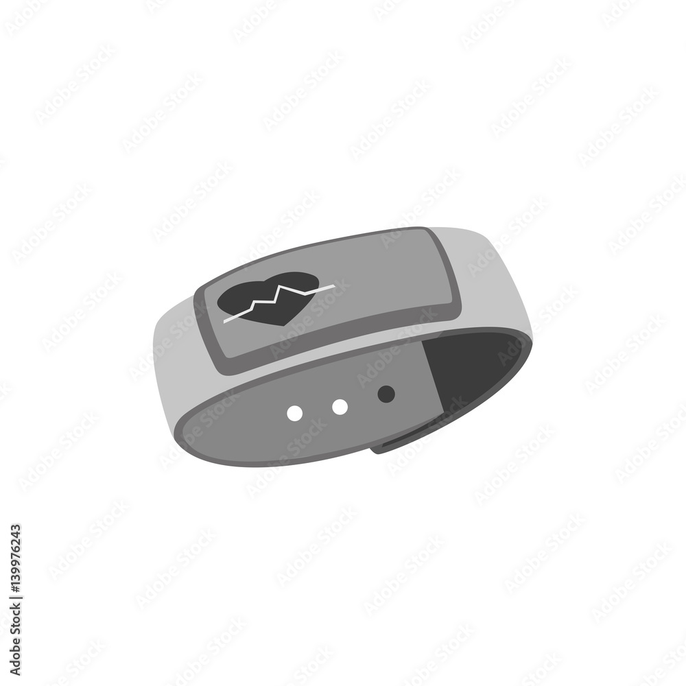 Fitness bracelet icon. Freehand drawn cartoon style. Heart rate monitor  function. Vector illustration of smart hand band with electronic screen  display. Strap rubber tracker watch for sport isolated Stock Vector | Adobe