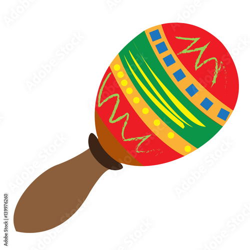 Isolated maraca on a white background, Vector illustration