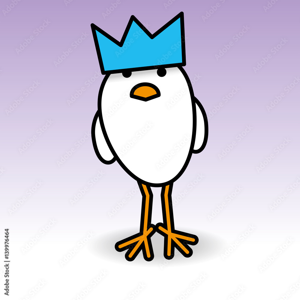 Single White Staring Chick with Party Hat