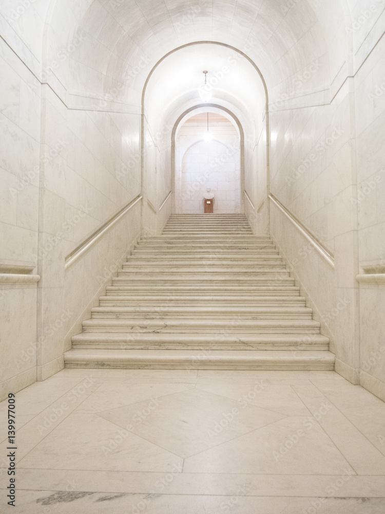 White Marble Hallway in US Supreme Court Building