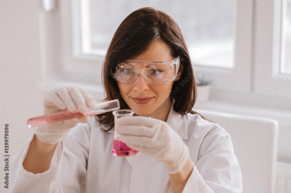 Medical researcher working in the labaratory Medical researcher working in the labaratory