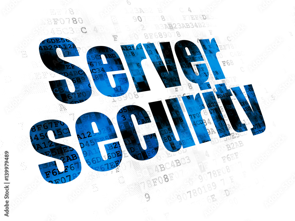 Protection concept: Server Security on Digital background Protection concept: Server Security on Digital background