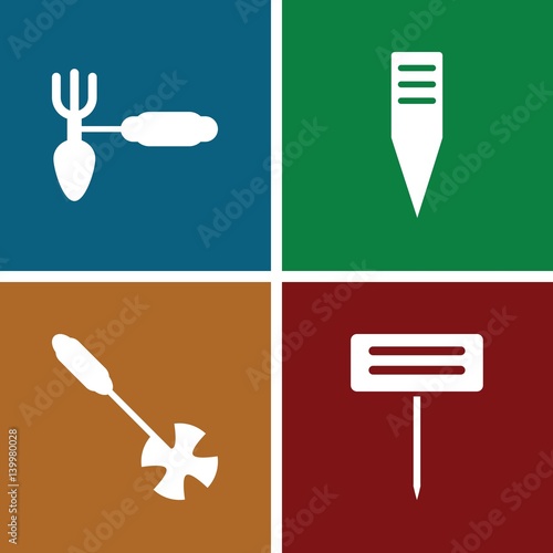 Set of 4 pruner filled icons