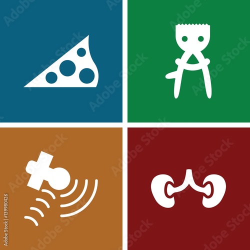 Set of 4 science filled icons