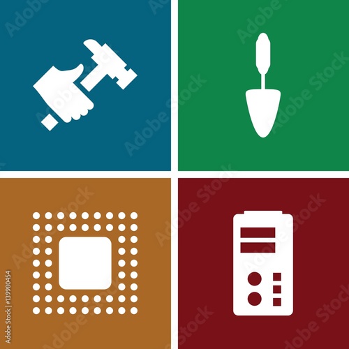 Set of 4 hardware filled icons