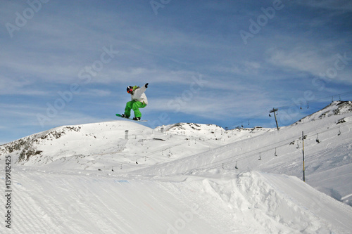 Snowboarder jump