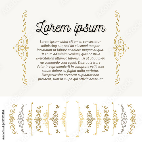 Set of decorative flourishes braces, page decor elements.