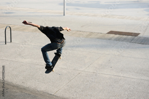 Skater jumping over stars