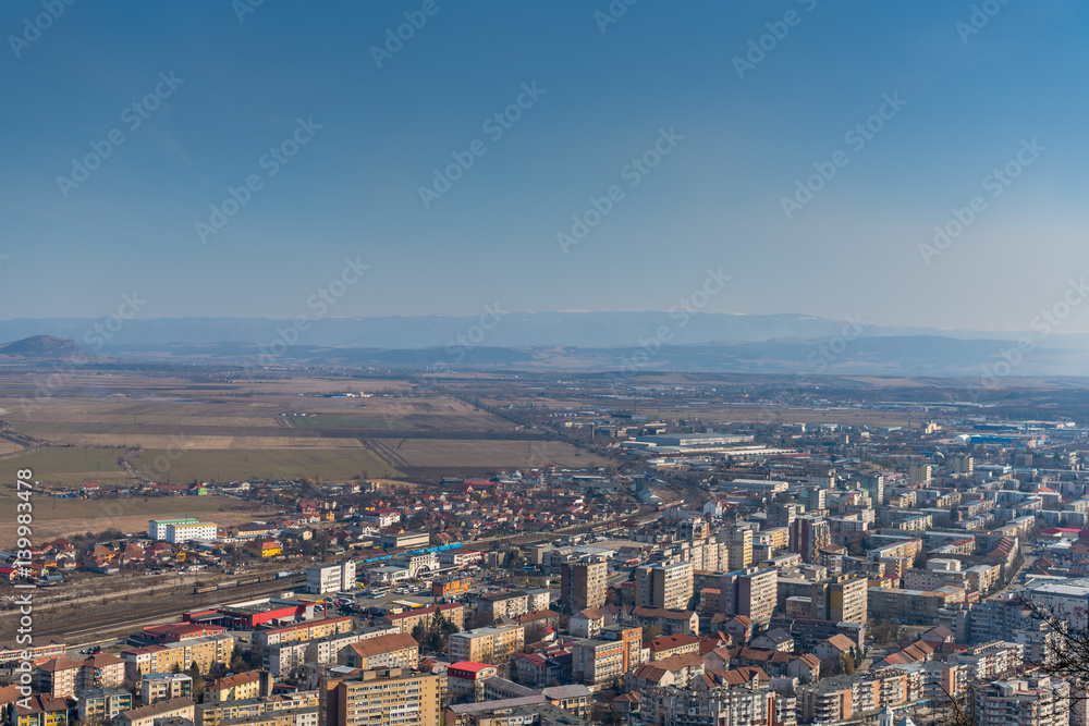 Beautiful Aerial view of the Deva city from the citadel