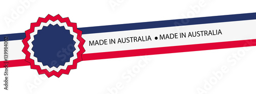 Made in Australia banner logo, vector
