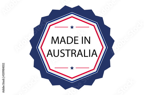 Made in Australia round logo, vector