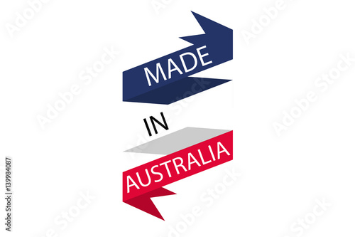 Made in Australia banner logo, vector