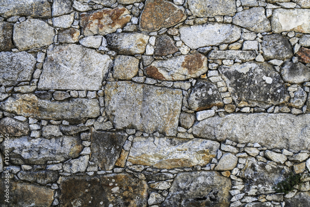 Steinmauer in Affife, Portugal