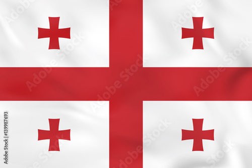 Georgia waving flag. Georgia national flag background texture.