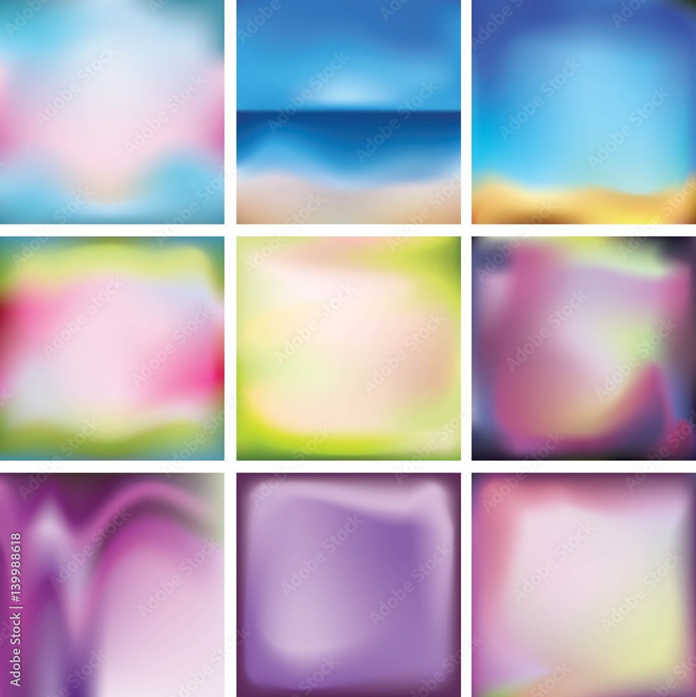 set of bright colored, multi-colored backgrounds mesh