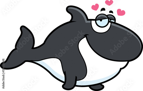 Cartoon Killer Whale in Love