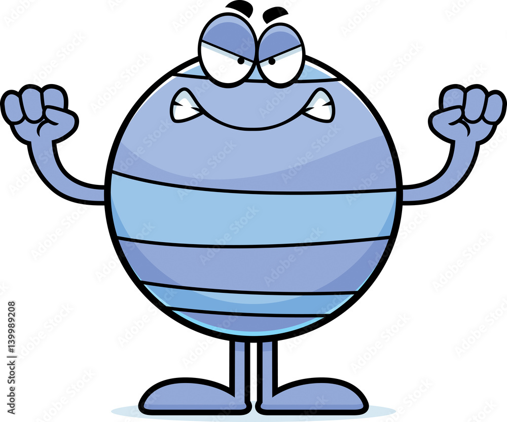 Obraz premium Angry Cartoon Neptune