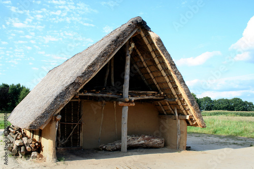 Obraz na płótnie Prehistoric farmhoude in Borger w salonie