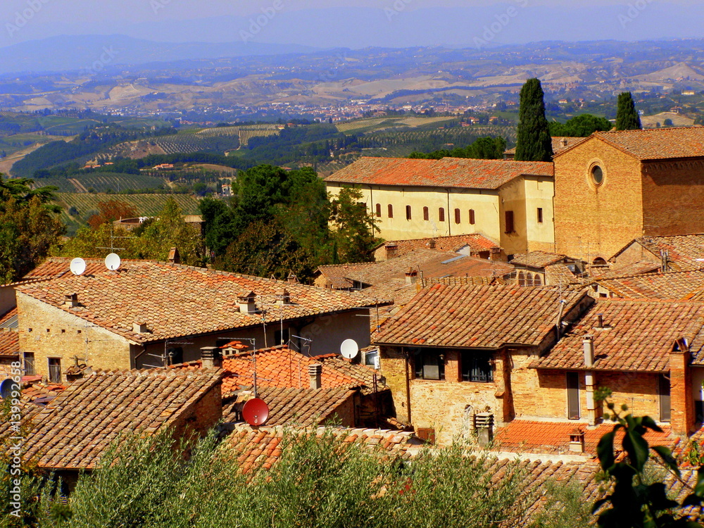 Obraz premium Zabytkowe miasteczko w Toskanii