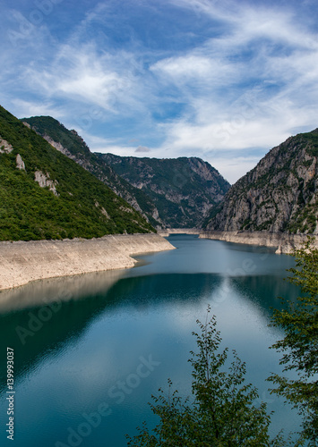 The North of Montenegro, a beautiful view of the river Piva, early autumn