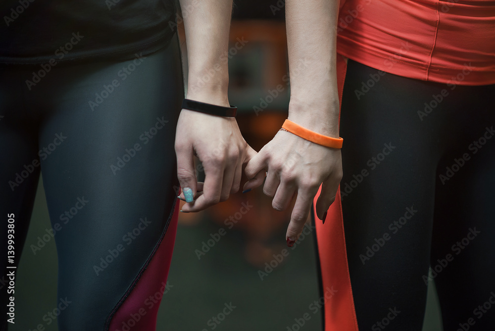 Girls hold hand Girls hold hand
