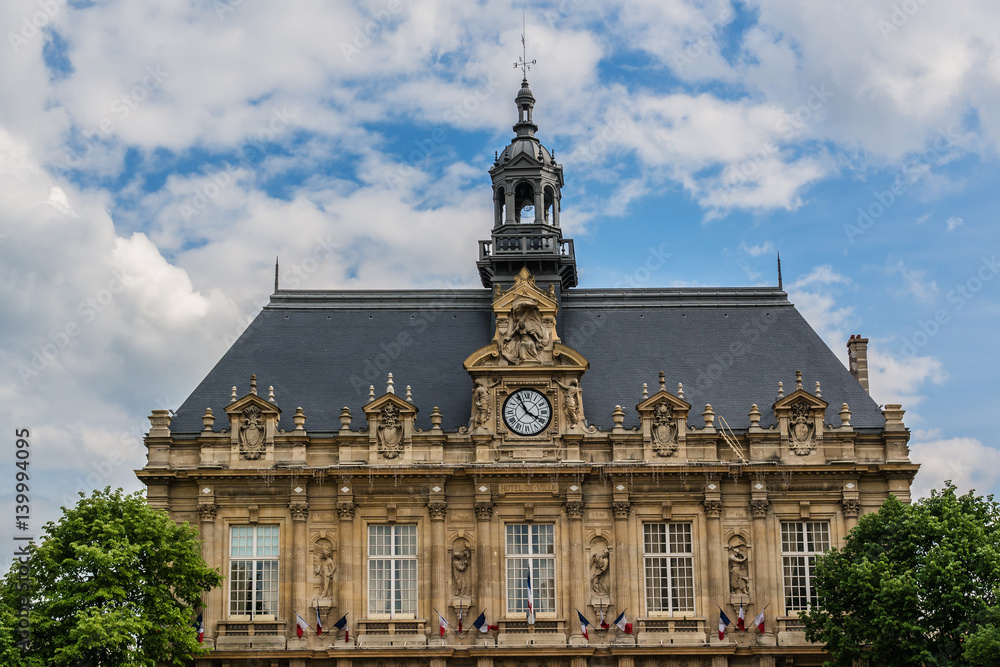 Town hall of Ivry-sur-Seine (Hotel de ville, 1896). France.