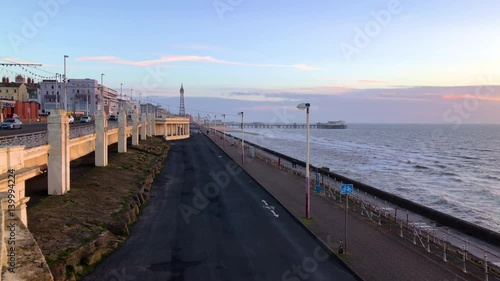 Blackpool waterfront at sunset