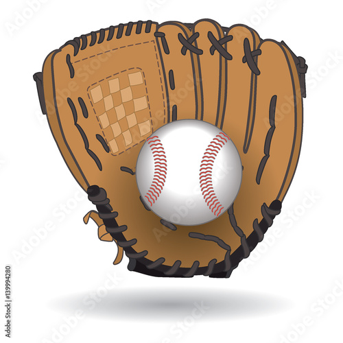 baseball catcher's mitt holding baseball