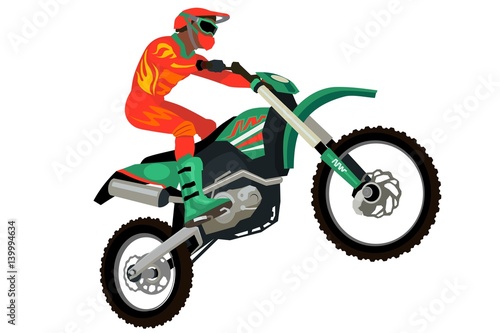 Vector illustration of a motorcycle racer