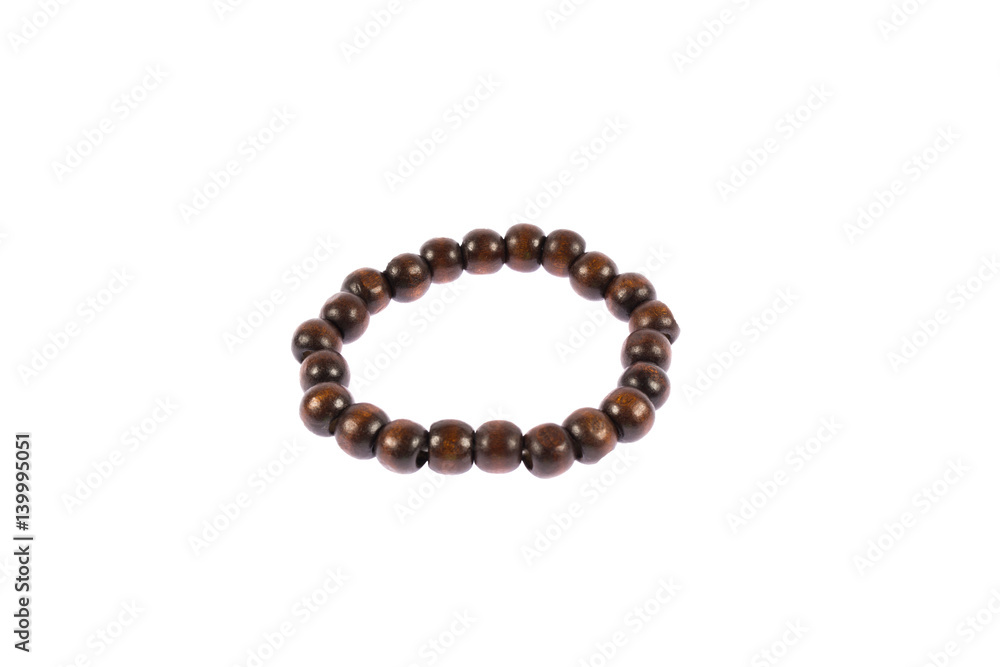 Wood bracelet isolated on a white background Wood bracelet isolated on a white background