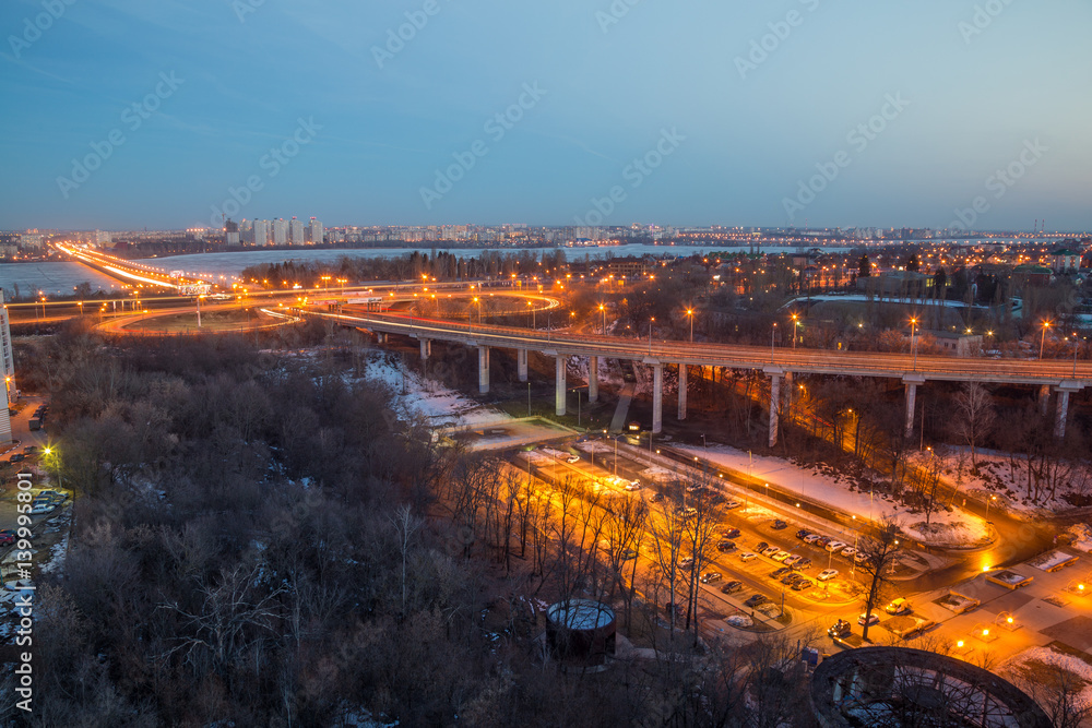 Voronezh highway. Transport interchange near North Bridge