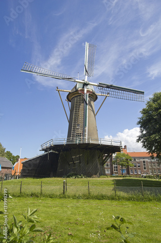 Historical windmill in The Hague, Holland