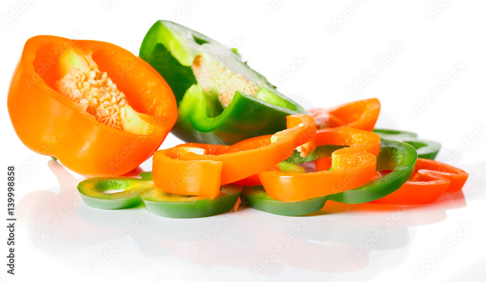 Sweet pepper on a white background Sweet pepper on a white background