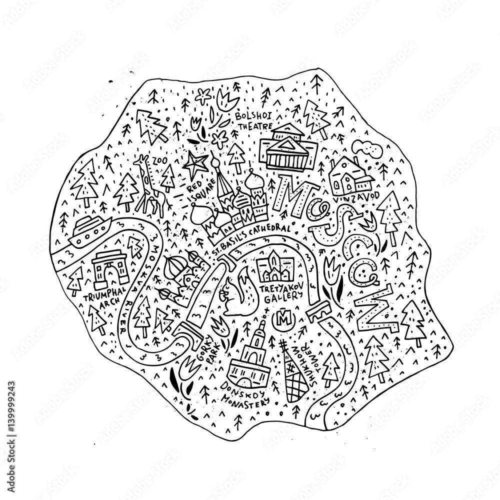 Cartoon Map of Moscow