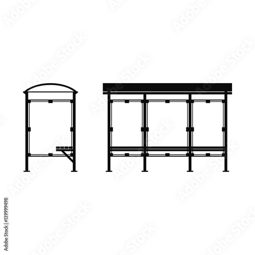 Public transport stop vector illustration