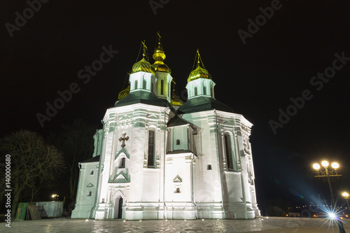 Night photo Catherine's church in Chernigov