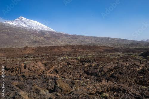 The texture of the volcanic lava in Tenerife Teide