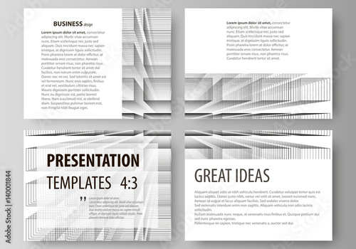 Business templates for presentation slides. Easy editable vector layouts in flat design. Abstract infinity background, 3d structure with rectangles forming illusion of depth and perspective.