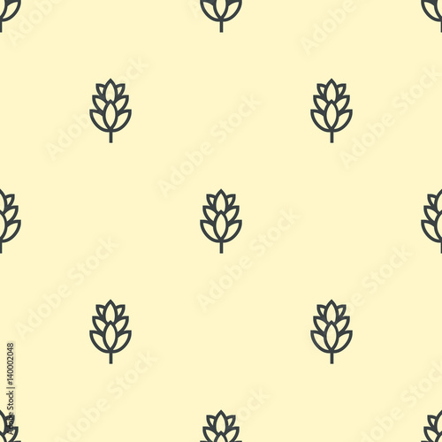 Hop beer seamless pattern background