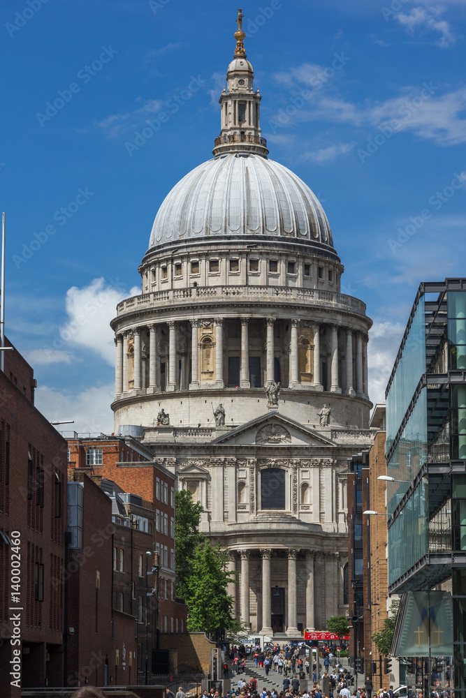 LONDON, ENGLAND - JUNE 15 2016: Amazing view of St. Paul Cathedral in London, England, Great Britain